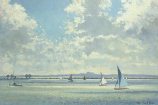 Hugh Boycott Brown, R.S.M.A. - Yachts in an estuary