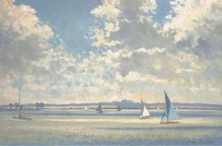 Hugh Boycott Brown, R.S.M.A. - Yachts in an estuary