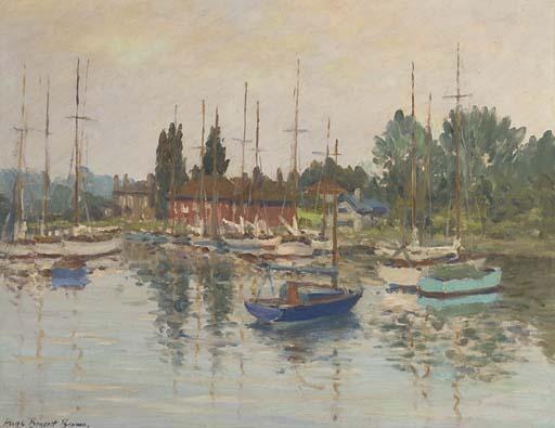 Hugh Boycott Brown - Boats In A Harbour