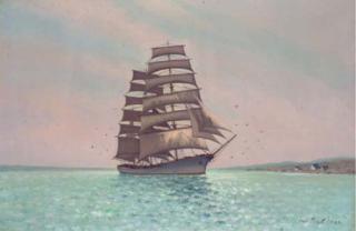 Hugh Boycott-Brown - Square rigger and seagulls; and Another similar