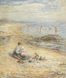 Hugh Cameron RSA RSW ROI - By the seaside