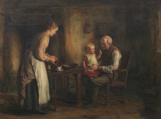 Hugh Cameron, RSA RSW ROI - Grandfather\'s pet