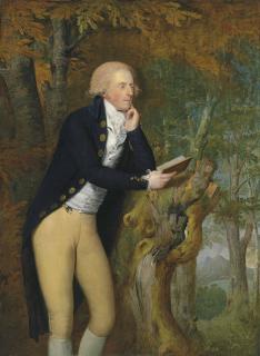 Hugh Douglas Hamilton, R.H.A. - Portrait Of A Gentleman, Three-Quarter-Length, Holding A Book, Mount Vesuvius Beyond