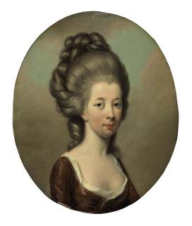 Hugh Douglas Hamilton - Portrait of Emilia Olivia St. George, the Duchess of Leinster, bust- length