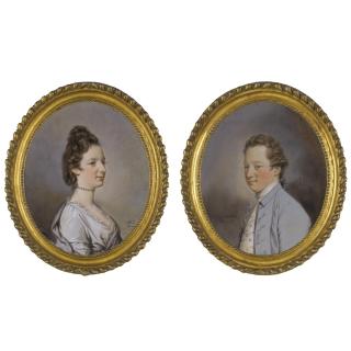 Hugh Douglas Hamilton - Portrait Of Sir Watkin Williams Wynn, 4Th Baronet (1749-1789); Portrait Of Charlotte Williams Wynn (1754-1830), His Wife  