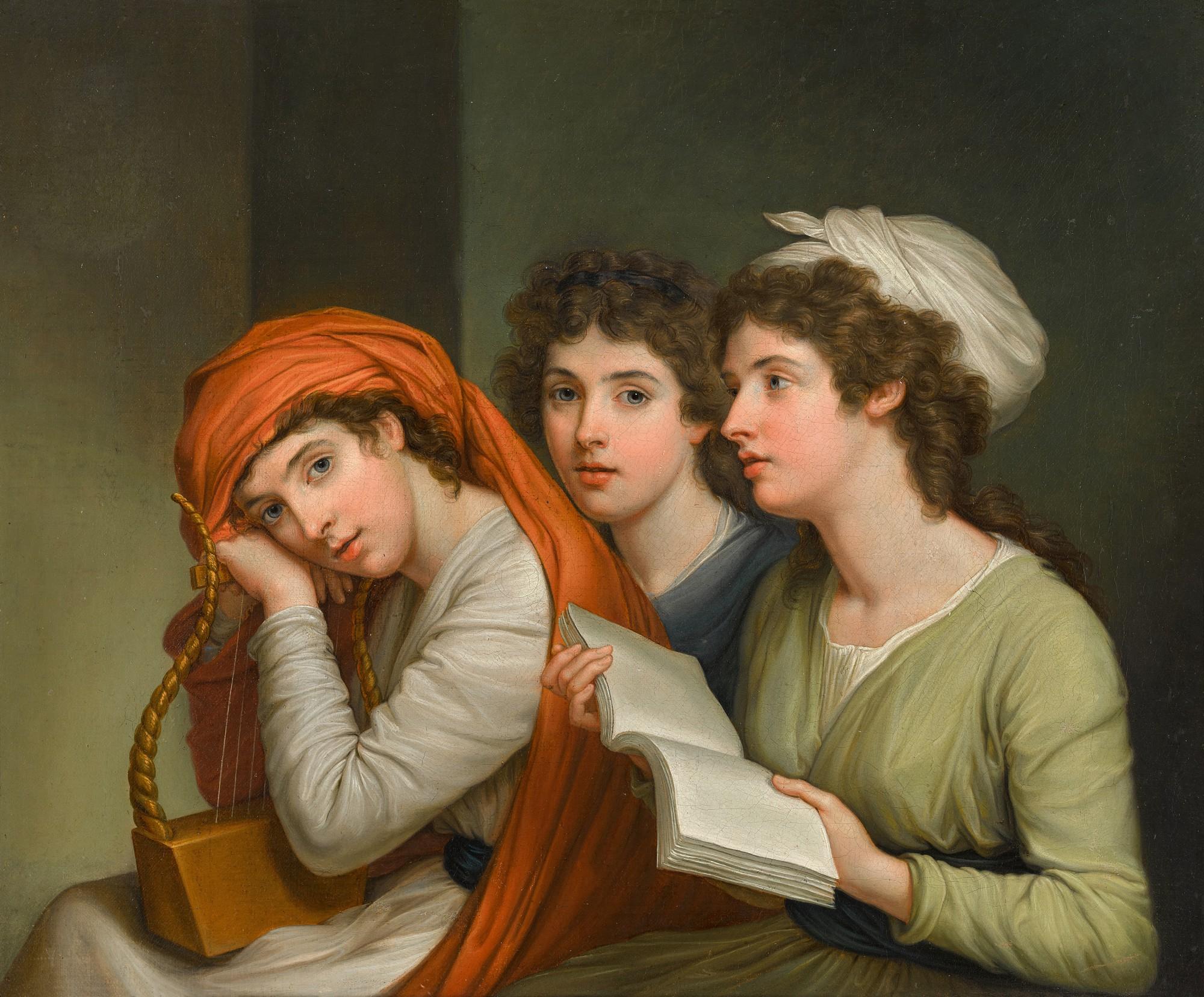 Hugh Douglas Hamilton - Triple portrait of Emma, Lady Hamilton (1765–1815), as the three Muses