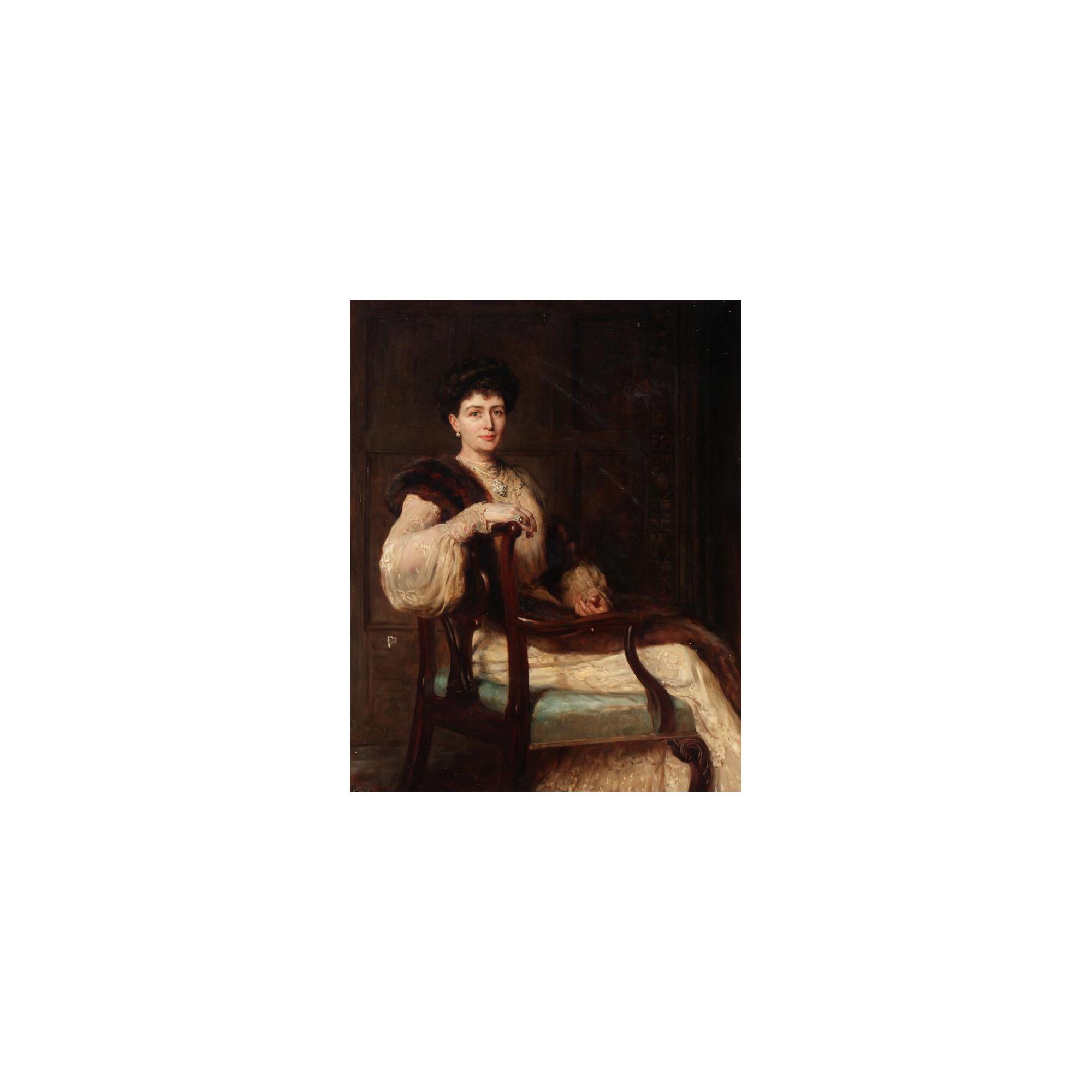 Hugh Goldwin Riviere - Portrait Of A Lady, Traditionally Identified As Mrs. Wallace