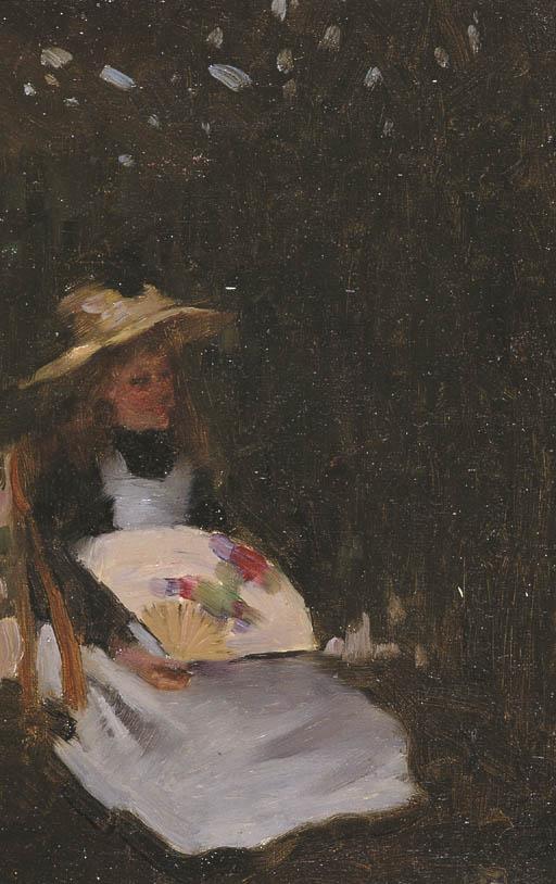 Hugh Ramsay - Young Girl in Hat with Fan