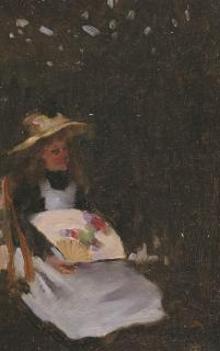 Hugh Ramsay - Young Girl in Hat with Fan