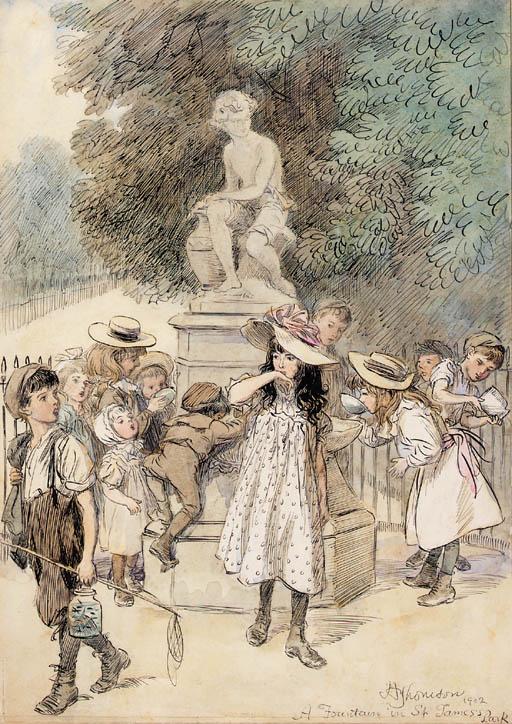 Hugh Thomson - A Fountain In Saint James\'S Park