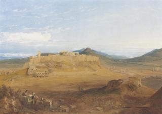 Hugh William Williams - An extensive view of the Acropolis, Athens, with the Herodeion Atticon below