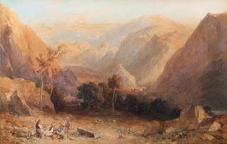 Hugh William Williams - La vallée de Pleistos, Delphi, Grèce