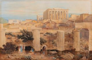 Hugh William Williams - La vue de Parthénon par le Propylées