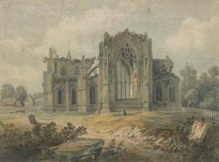 Hugh William Williams - View of Melrose Abbey, Scotland