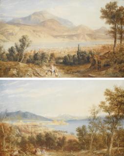 Hugh William Williams - View Of The Town And Citadel Of Corfu From Ascension; And View Of The Town And Harbour, Argostoli, Kefalonia