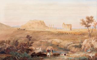 Hugh William Williams - Vue d\'Athènes avec l\'Acropole au loin