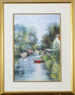 Hughes Claude Pissarro - Houses By A Country Canal