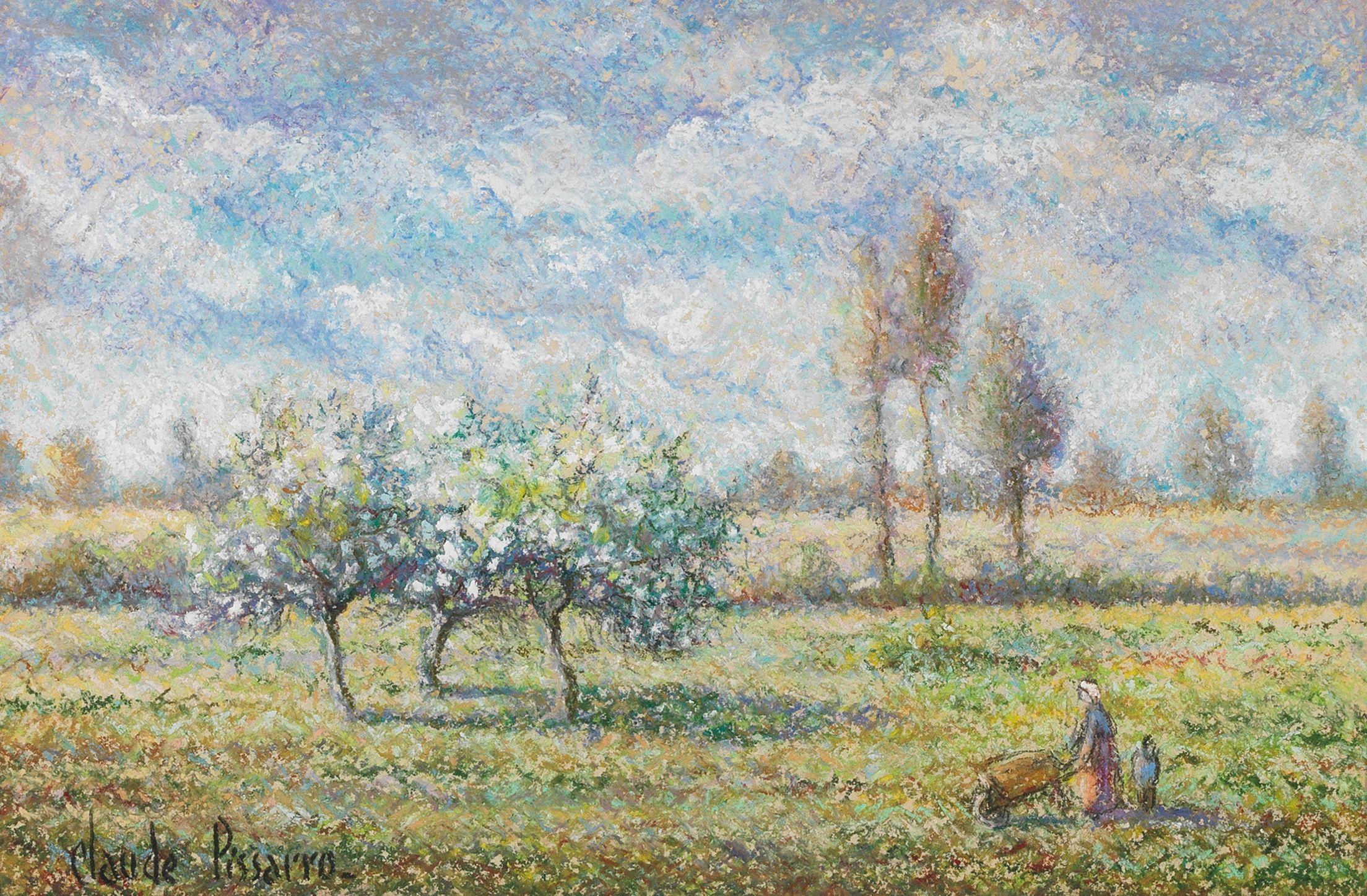 Hughes Claude Pissarro - Trois pommiers au champs de la mousse