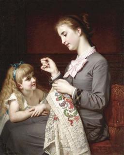 Hughes Merles - The Embroidery Lesson