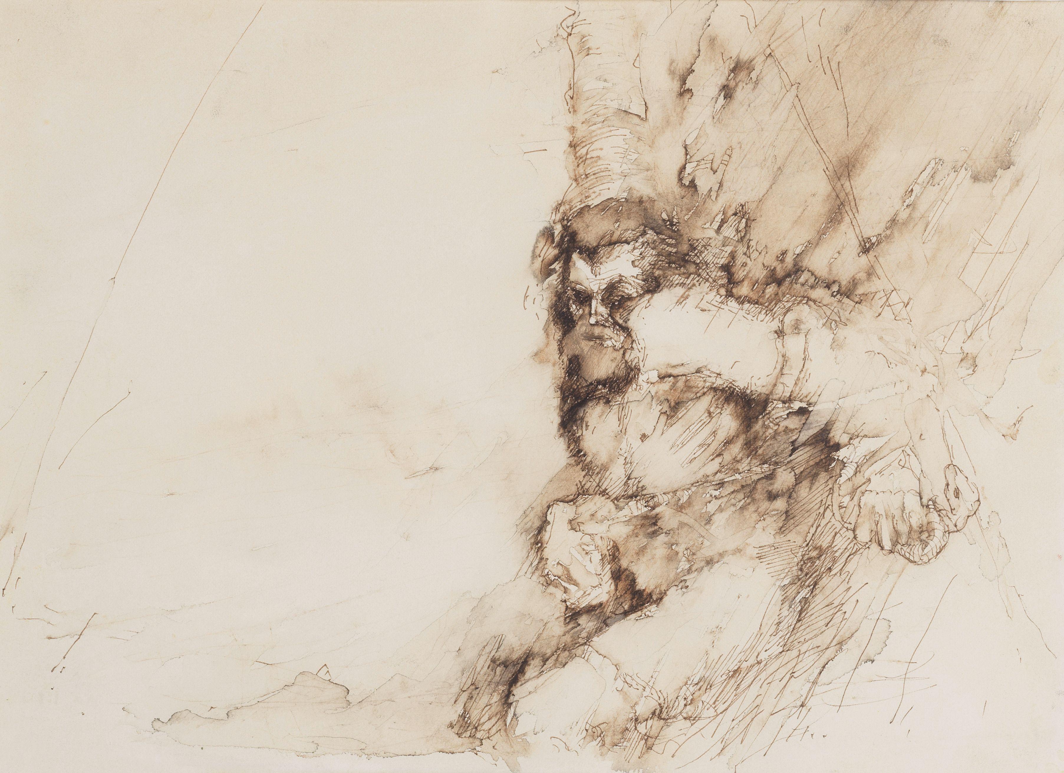 Hughie O\'Donoghue - Study of a Satyr (From Titian\'s Bacchus and Ariadne)