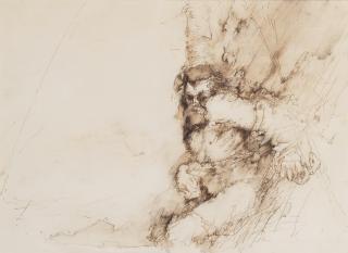 Hughie O\'Donoghue - Study of a Satyr (From Titian\'s Bacchus and Ariadne)