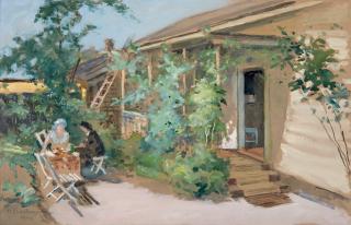 Hugo Backmansson - A Coffee Break In The Garden.