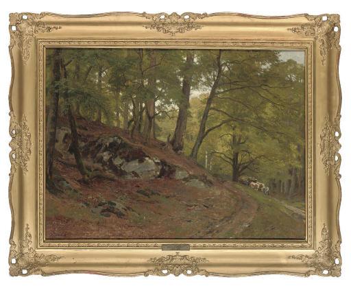 Hugo Darnaut - Drovers on a woodland path