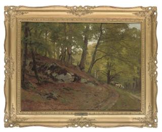 Hugo Darnaut - Drovers on a woodland path