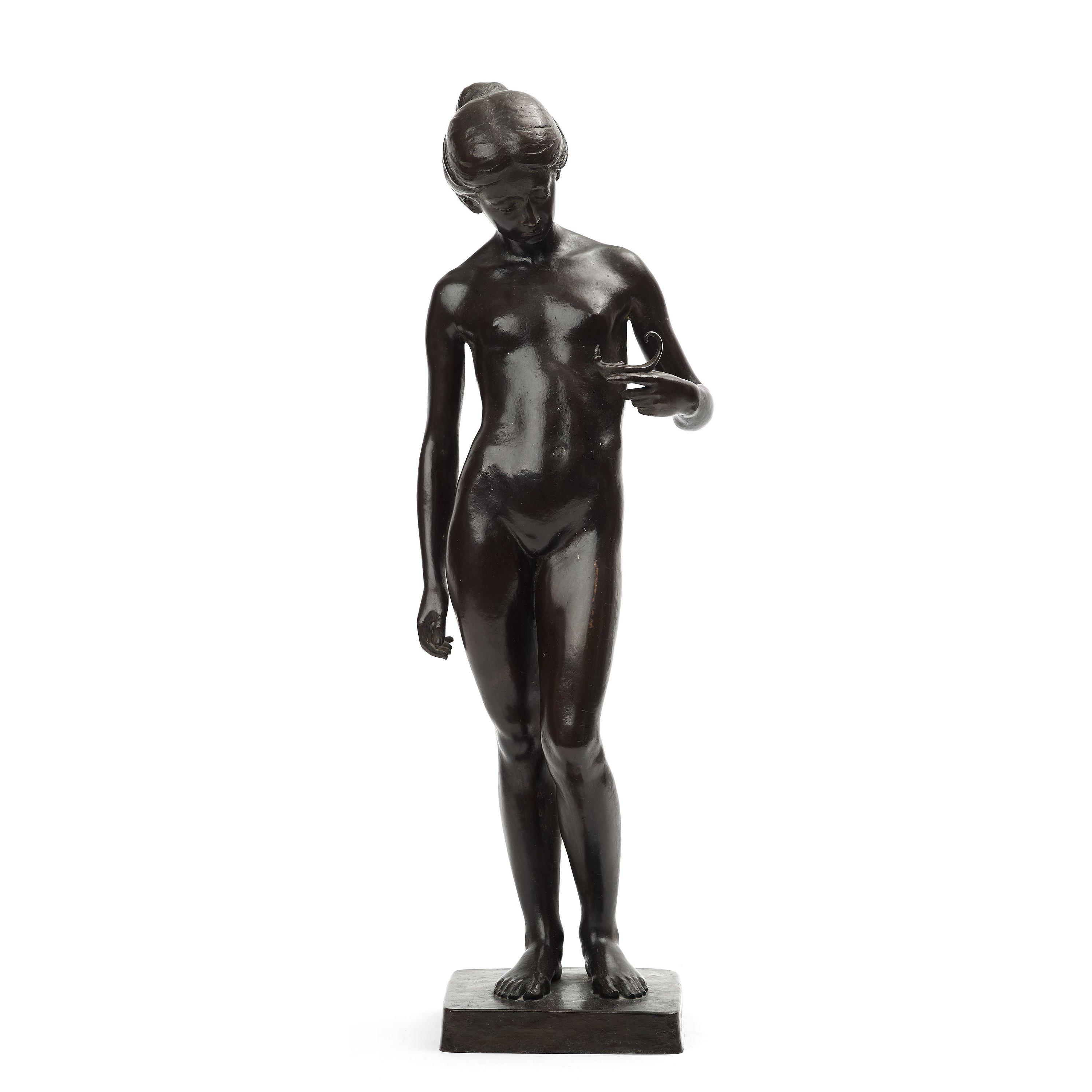 Hugo Elmqvist - Standing girl with oil lamp