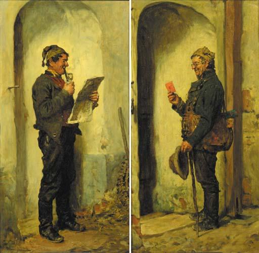 Hugo Kotschenreiter - The letter; The newspaper