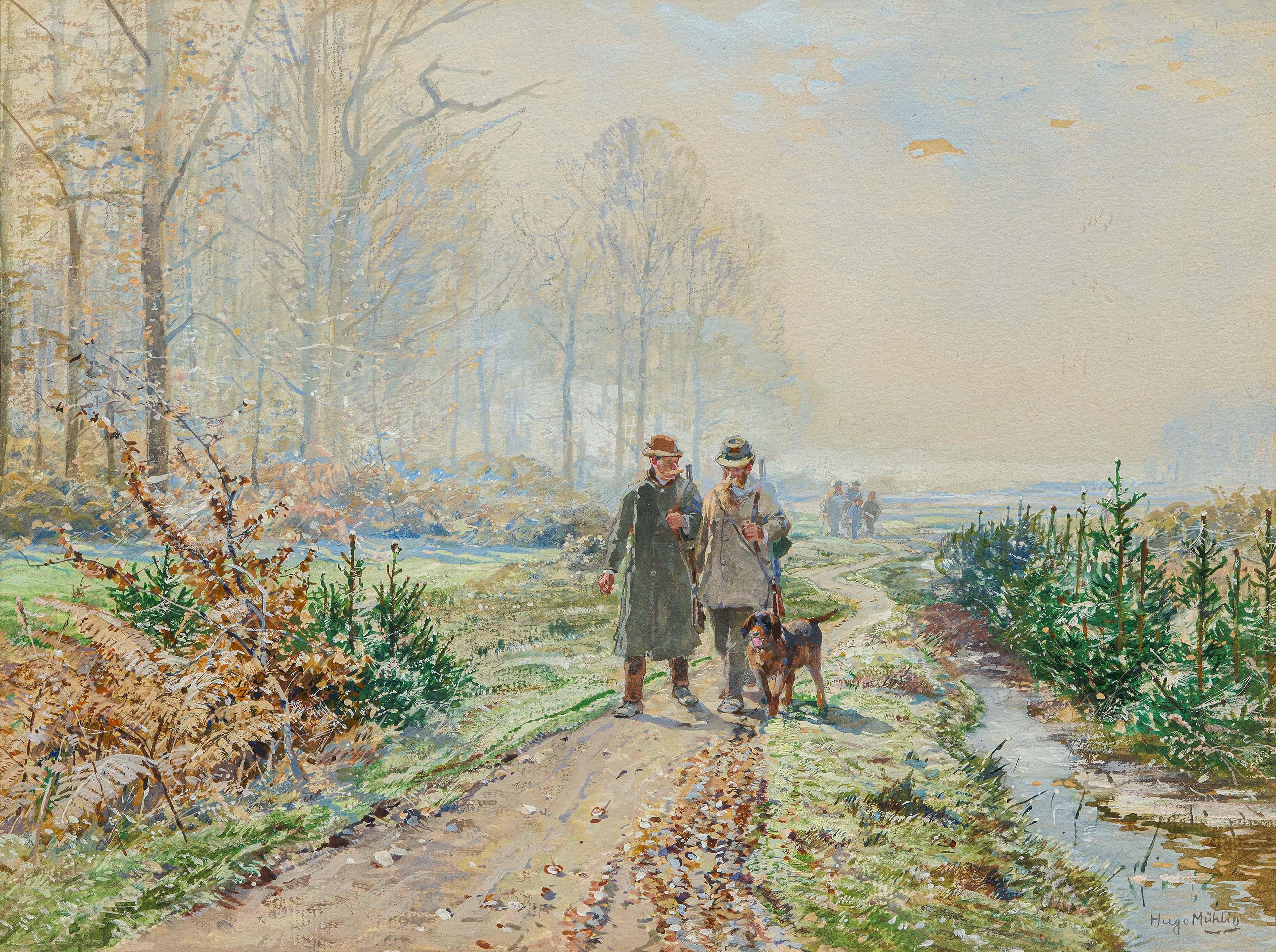 Hugo Mühlig - Jäger am Waldrand.