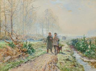 Hugo Mühlig - Jäger am Waldrand.