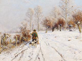 Hugo Mühlig - Jäger im Schnee