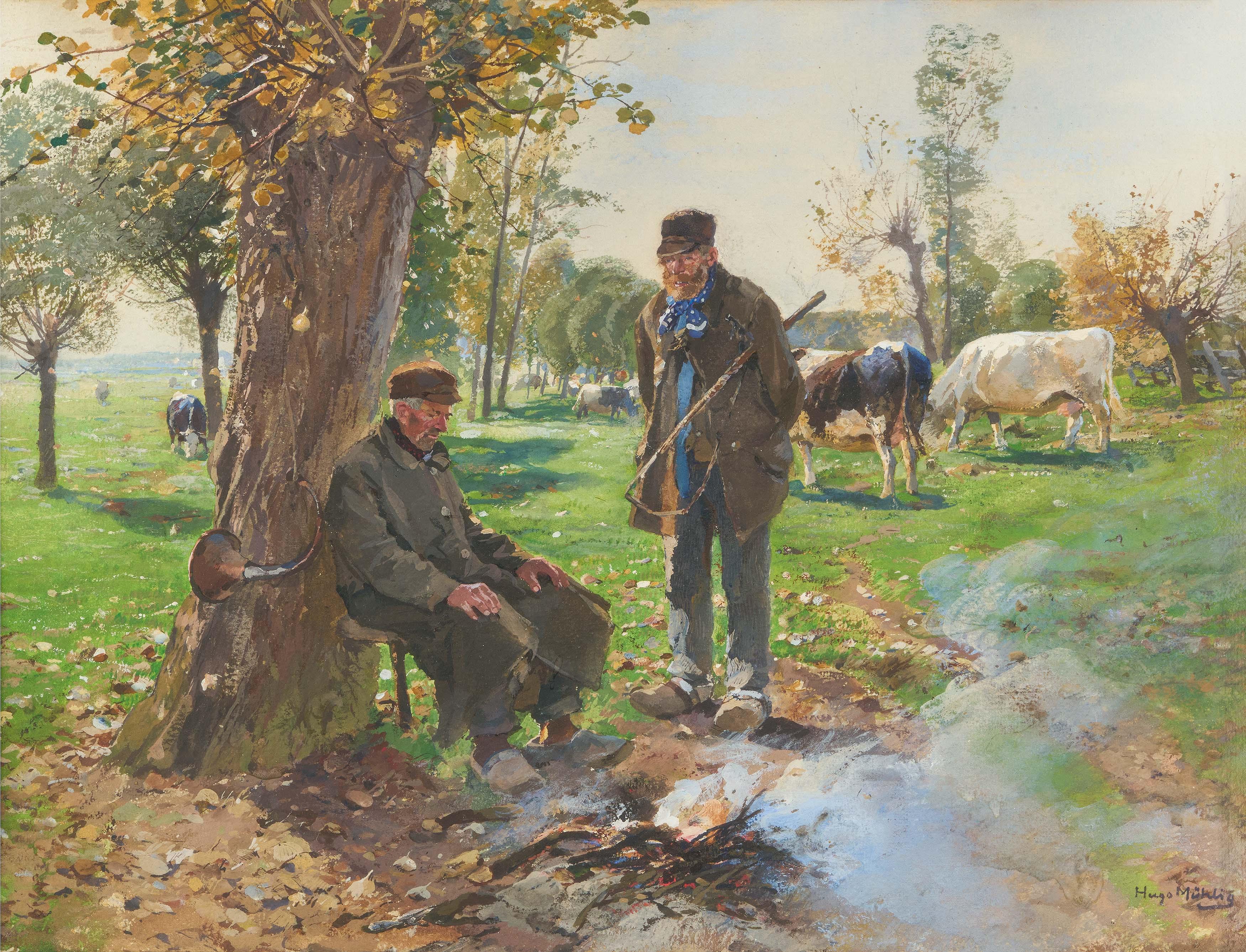 Hugo Mühlig - Mittagspause auf der Weide.