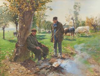 Hugo Mühlig - Mittagspause auf der Weide.