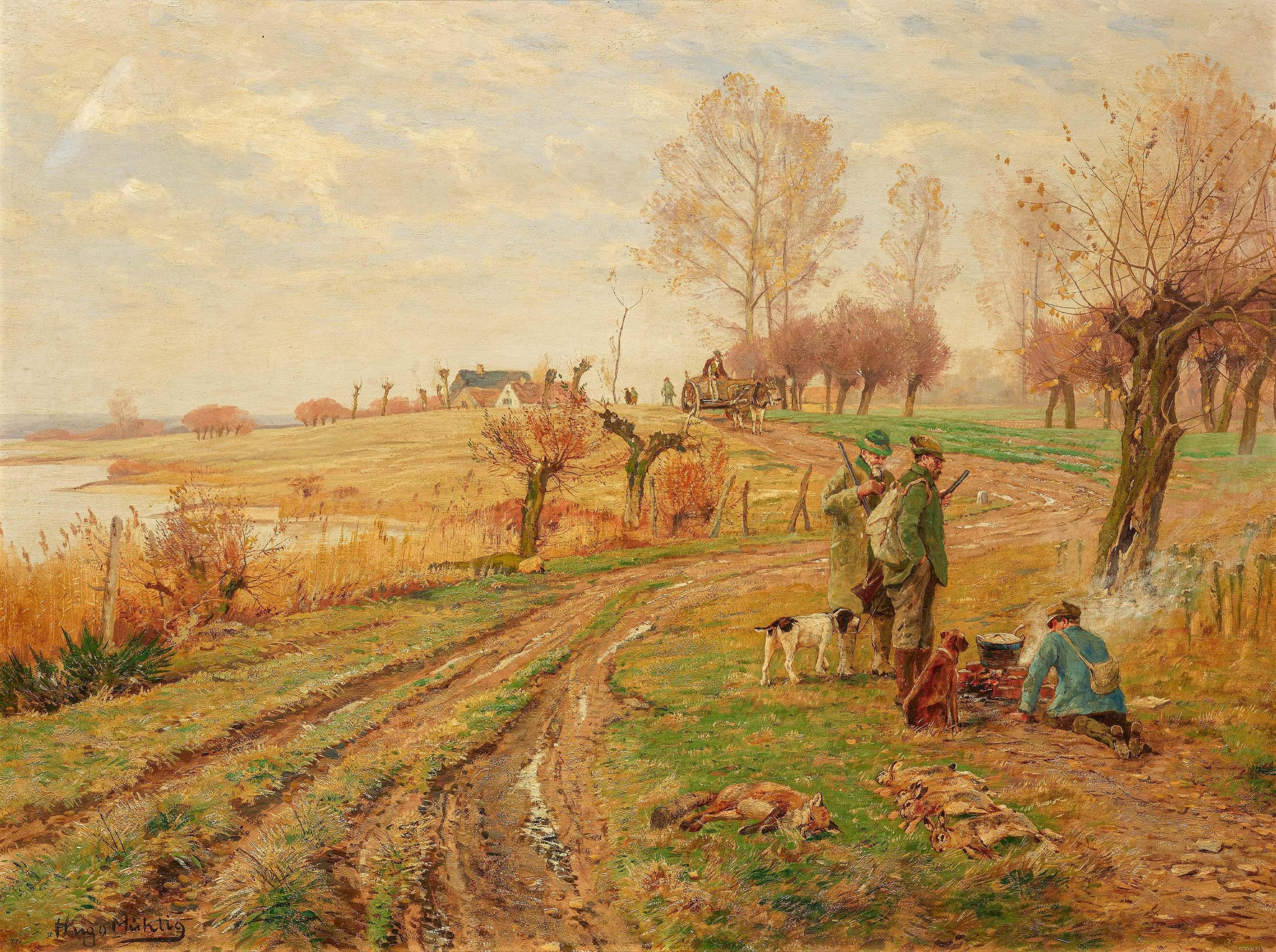 Hugo Mühlig - Nach der Jagd.