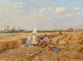 Hugo Mühlig - Pause bei der Kornernte.