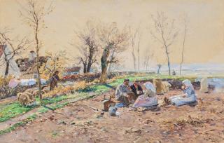 Hugo Mühlig - Rast auf dem Feld.