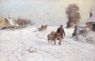 Hugo Mühlig - Travellers in the snow