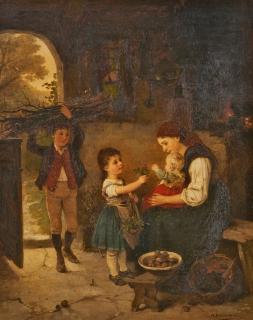 Hugo Oehmichen - Blumen für das Geschwisterchen.