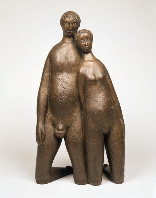 Hugo Robus - \'Kneeling Figures\', A Bronze Figural Group