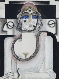 Hugó Scheiber - Portrait De Femme Au Voile Noir