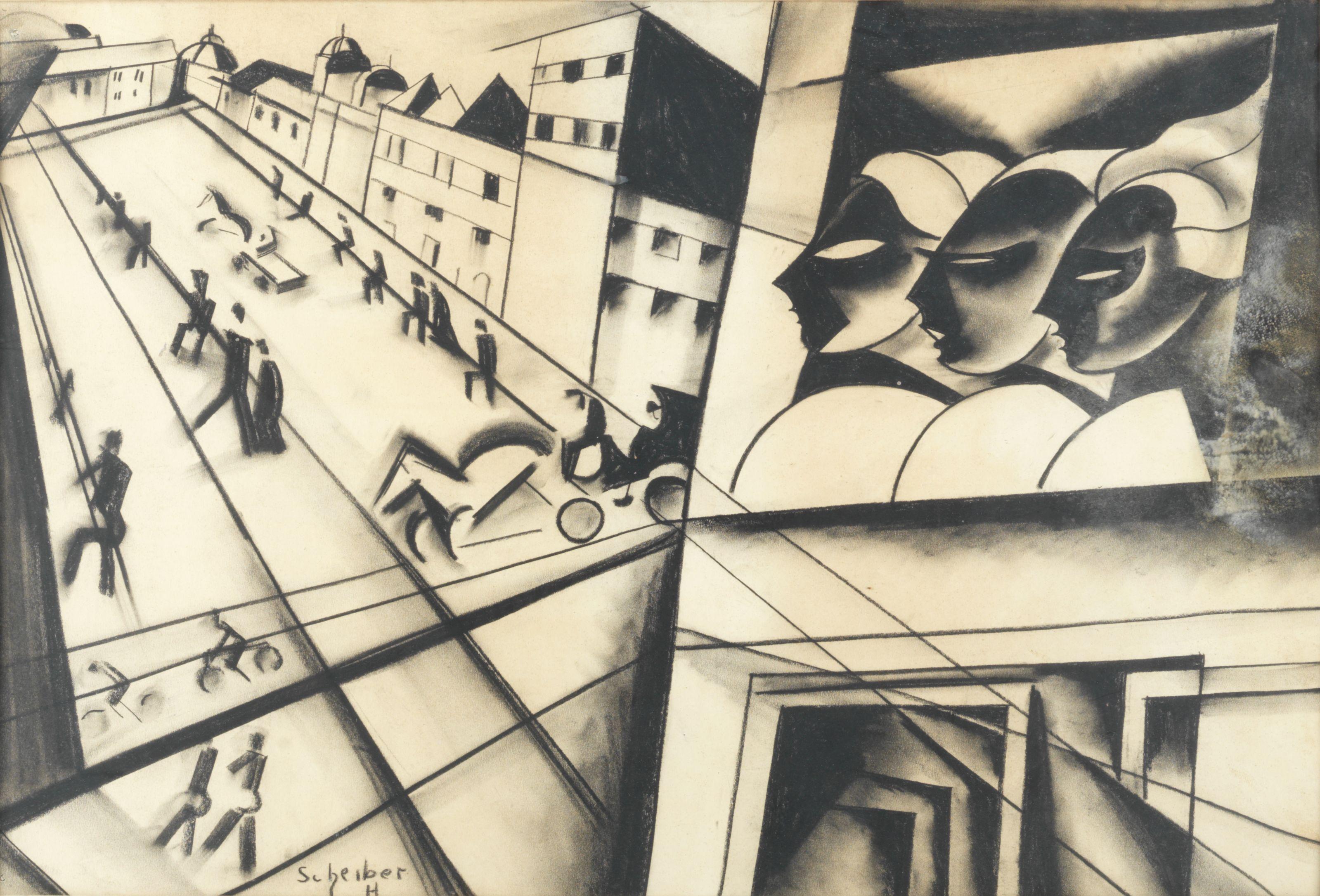 Hugó Scheiber - Street scene