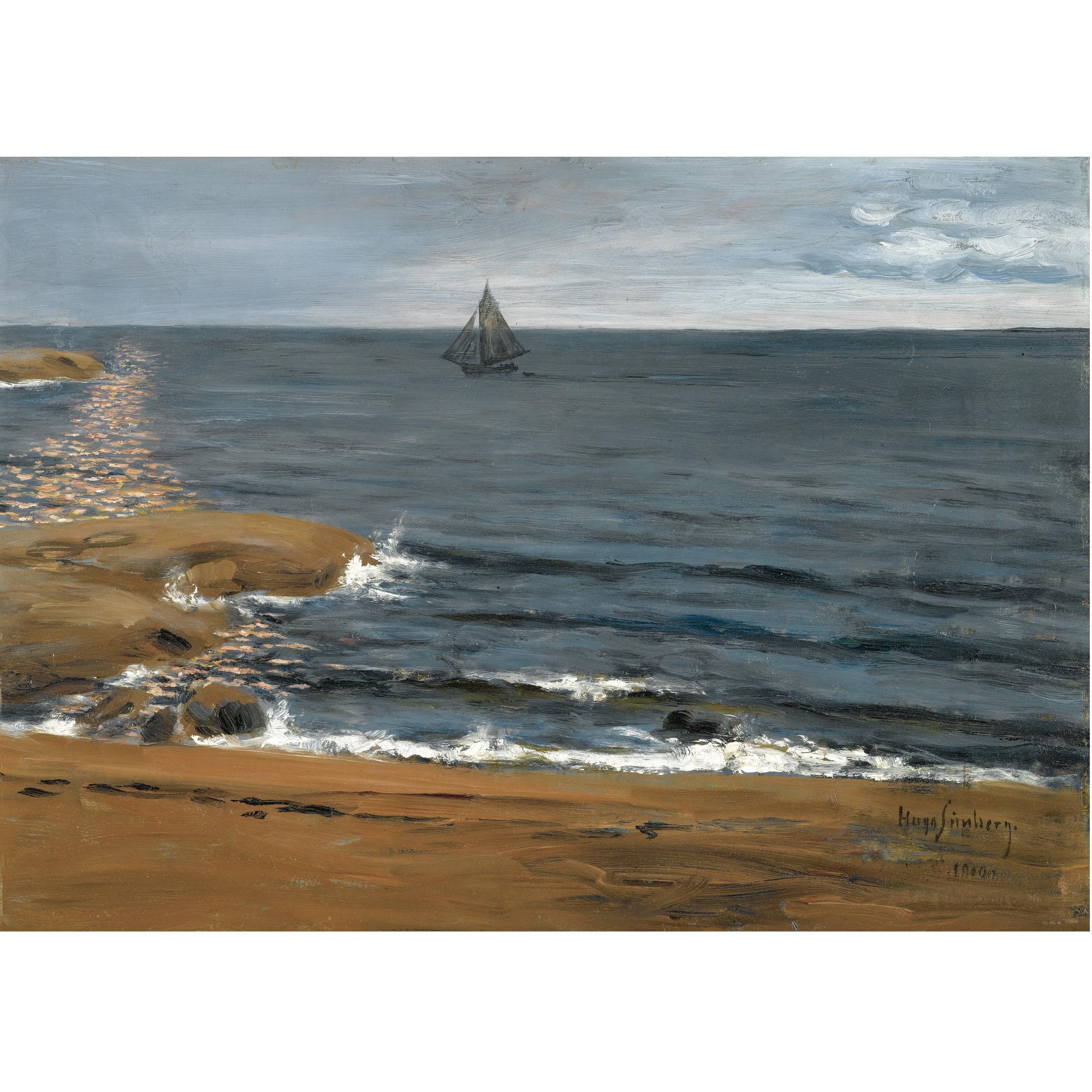 Hugo Simberg - Finnish Merimaisema Kuun Valossa (Seascape In Moonlight)