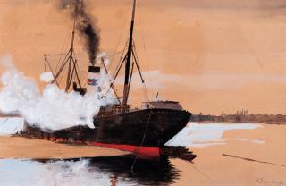 Hugo Simberg - Koivusaari Loading Place Near Vyborg.