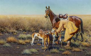 Hugo Ungewitter - Kosakenreiter mit seinen Hunden