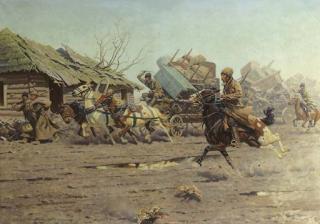 Hugo Ungewitter - Kosaks on the run