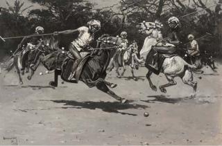 Hugo Ungewitter - Manipuris Playing Polo