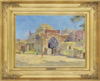 Hugo Vildfred Pedersen - Temple scene, India