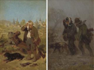 Hugo Wilhelm Kauffmann - A rest on the hunt; and Returning home